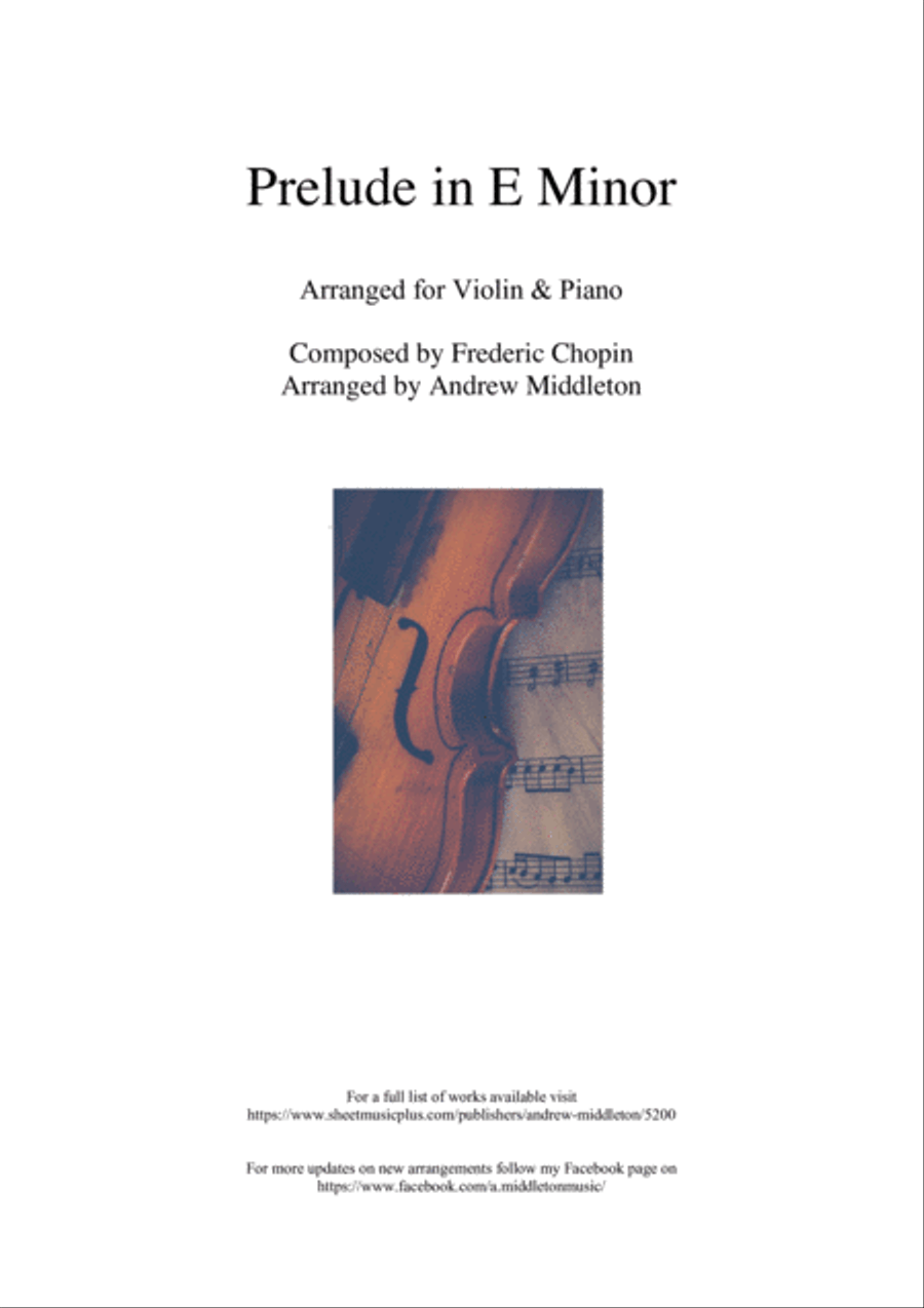 Prelude in E Minor arranged for Violin & Piano Oboe scores gallery preview page 1