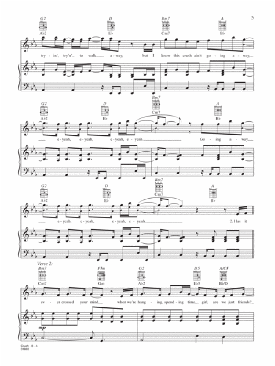Crush Piano, Vocal, Guitar scores gallery preview page 4
