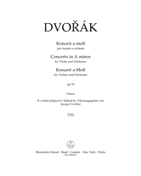 Concerto in A minor for Violin and Orchestra op. 53 (viola part)