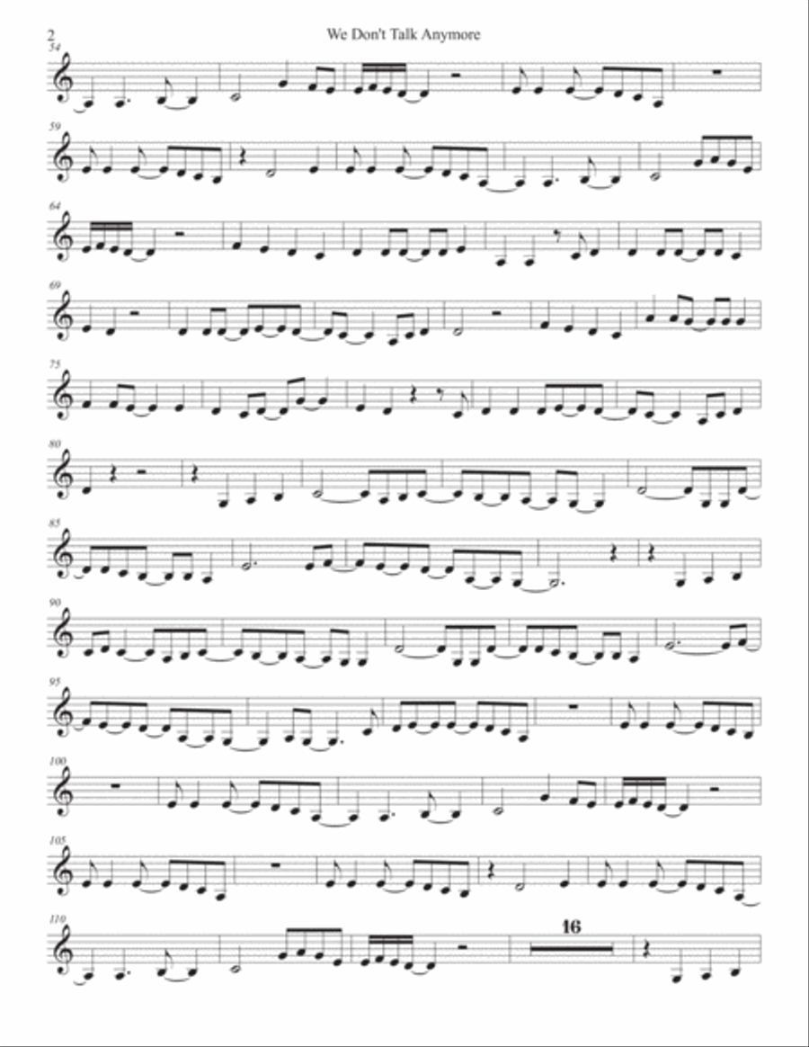 We Don't Talk Anymore We Don't Talk Anymore Trumpet Solo scores gallery preview page 2
