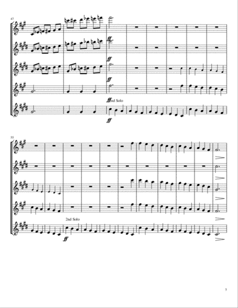 Carol Of The Bells (Trans Siberian Version) Woodwind Quartet scores gallery preview page 5