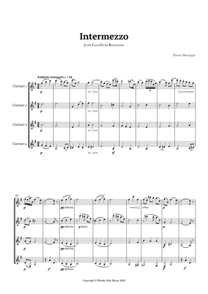 Intermezzo from Cavalleria Rusticana by Mascagni for Clarinet Quartet