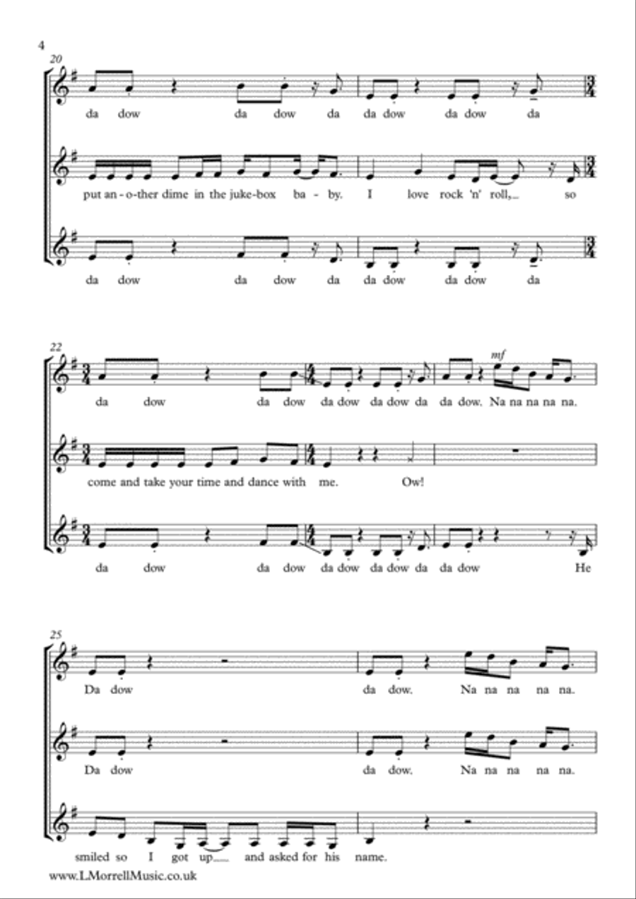 I Love Rock 'N Roll SSA scores gallery preview page 4