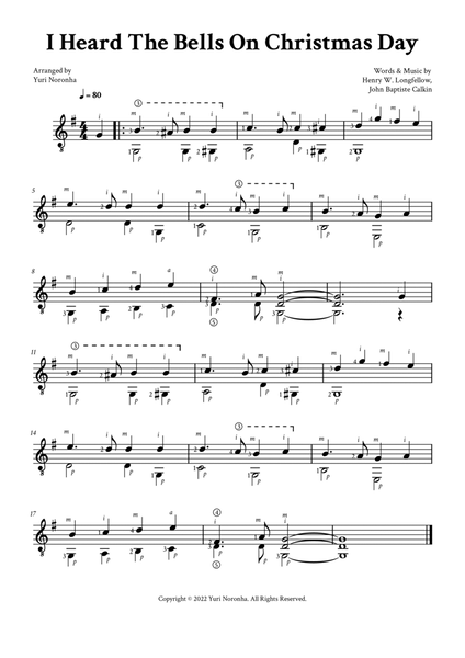 I Heard The Bells On Christmas Day - Classical Guitar (Easy Intermediate Guitar) image number null