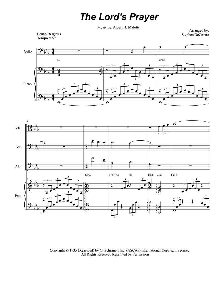 The Lord's Prayer The Lord's Prayer Full Orchestra scores gallery preview page 1