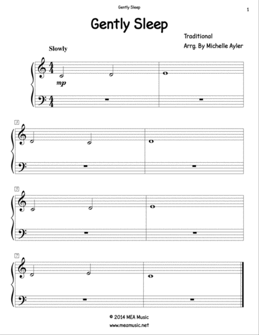 Gently Sleep Piano Method scores gallery preview page 1