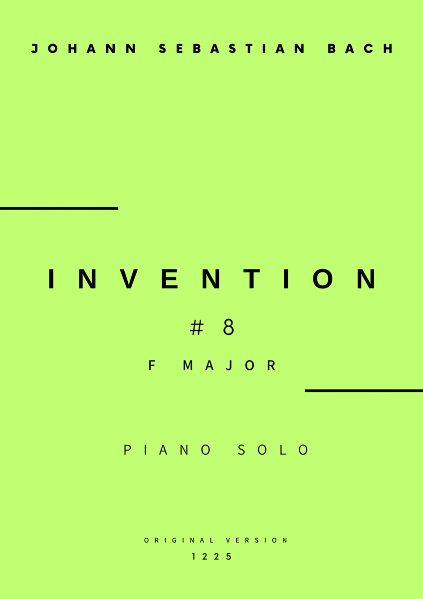 Invention No.8 in F Major - Piano Solo (Original Version) image number null