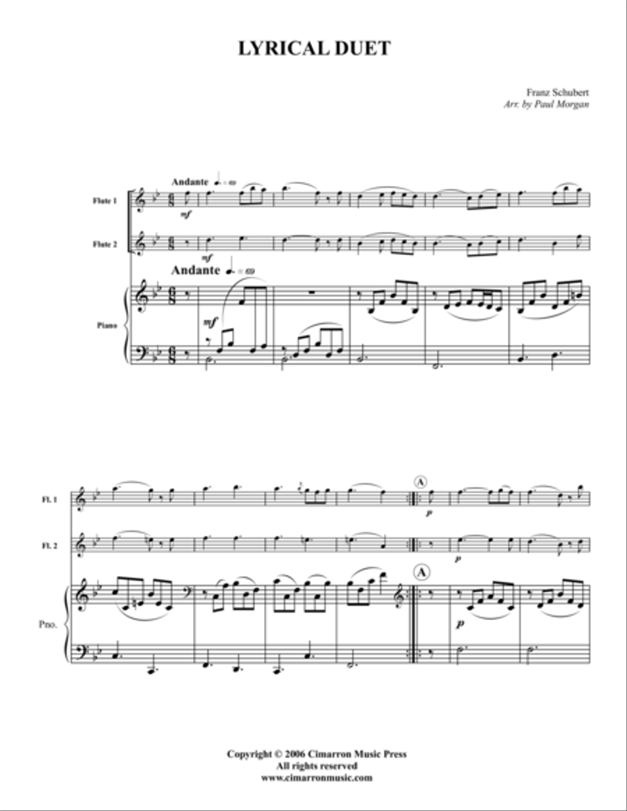 Lyrical Duet Flute Duet scores gallery preview page 1