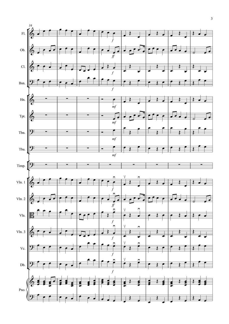Jupiter Hymn for School Orchestra Large Ensemble scores gallery preview page 3