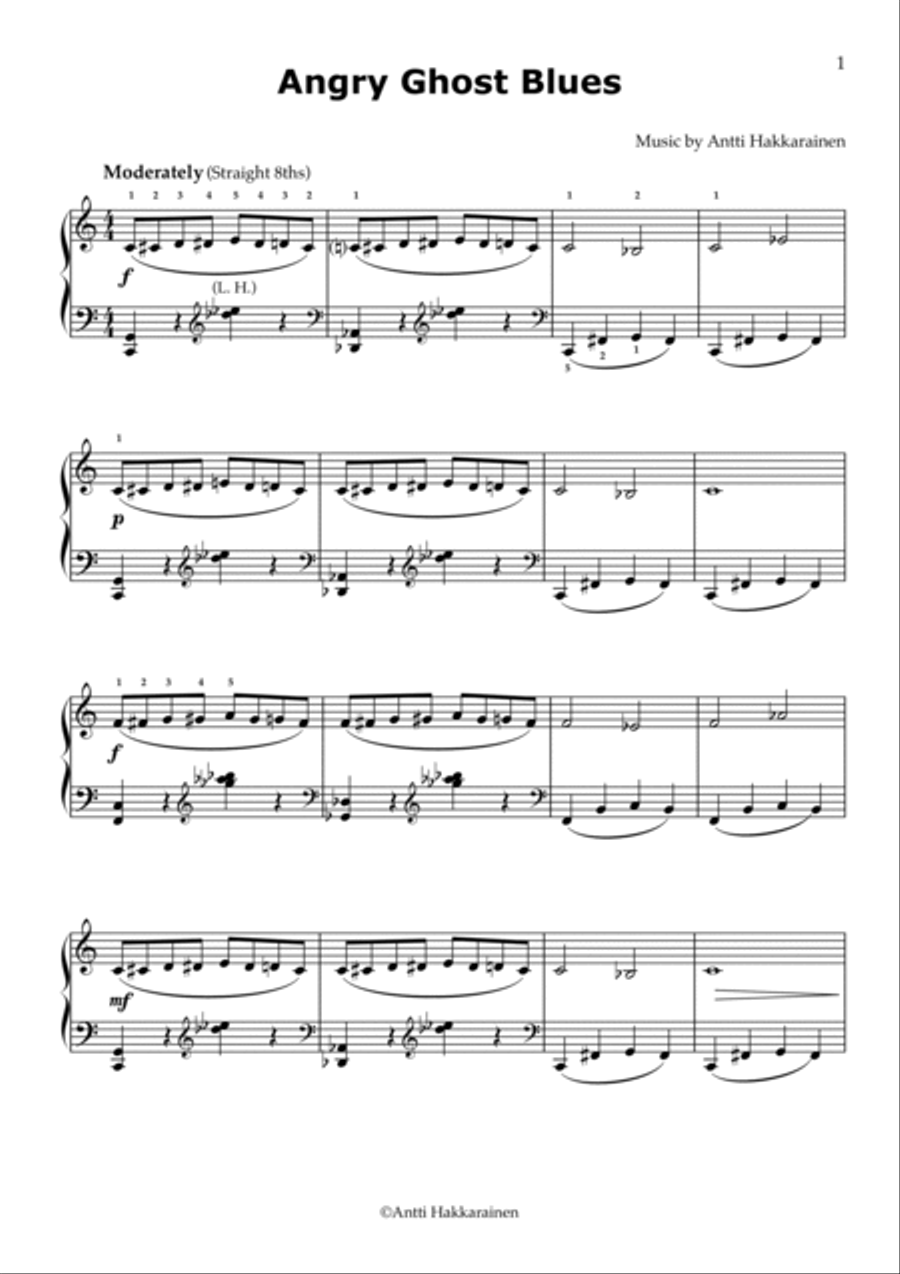 Angry Ghost Blues - Piano Easy Piano scores gallery preview page 2