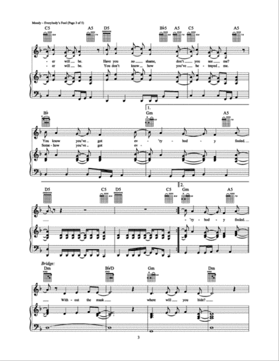 Everybody's Fool Everybody's Fool Piano, Vocal, Guitar scores gallery preview page 3