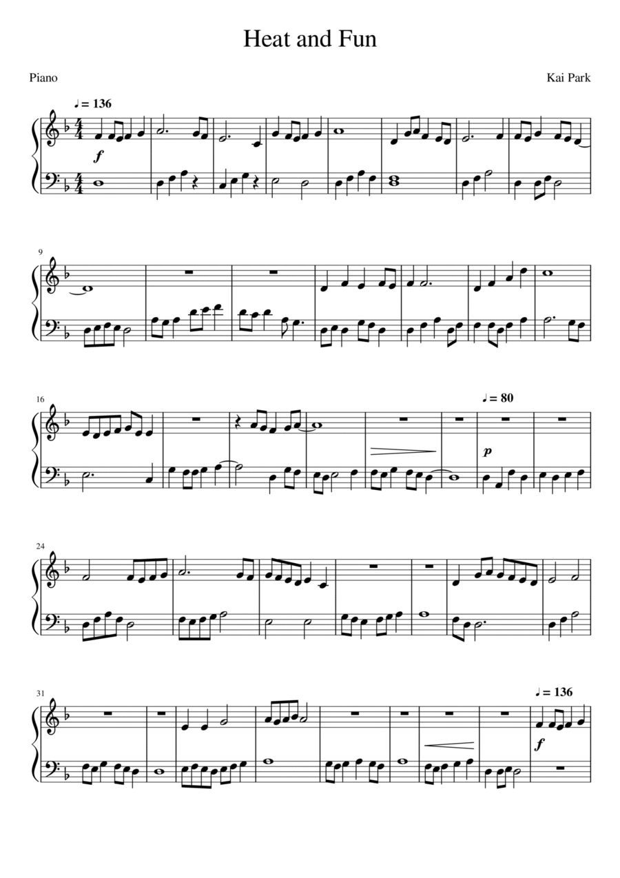 Heat and Fun Piano Solo scores gallery preview page 1