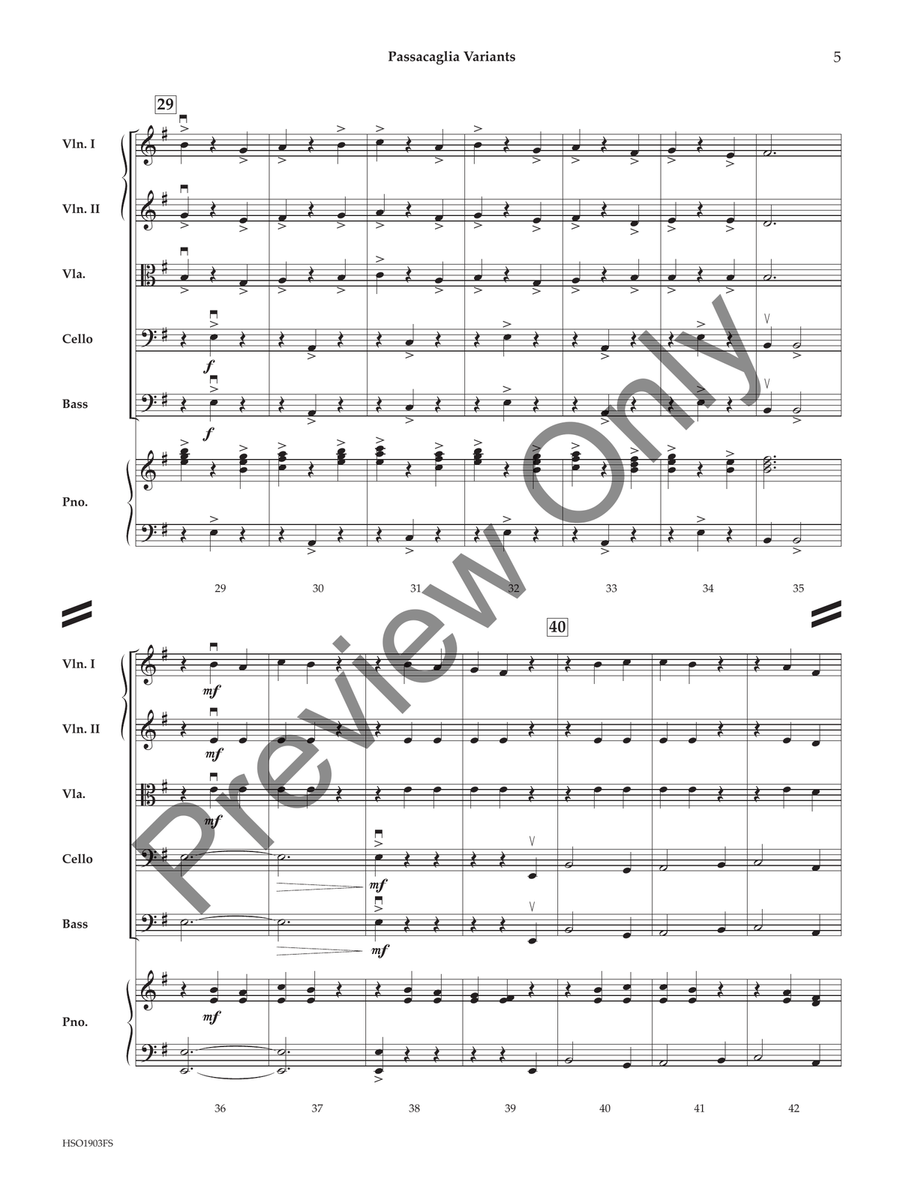 Passacaglia Variants String Orchestra scores gallery preview page 4