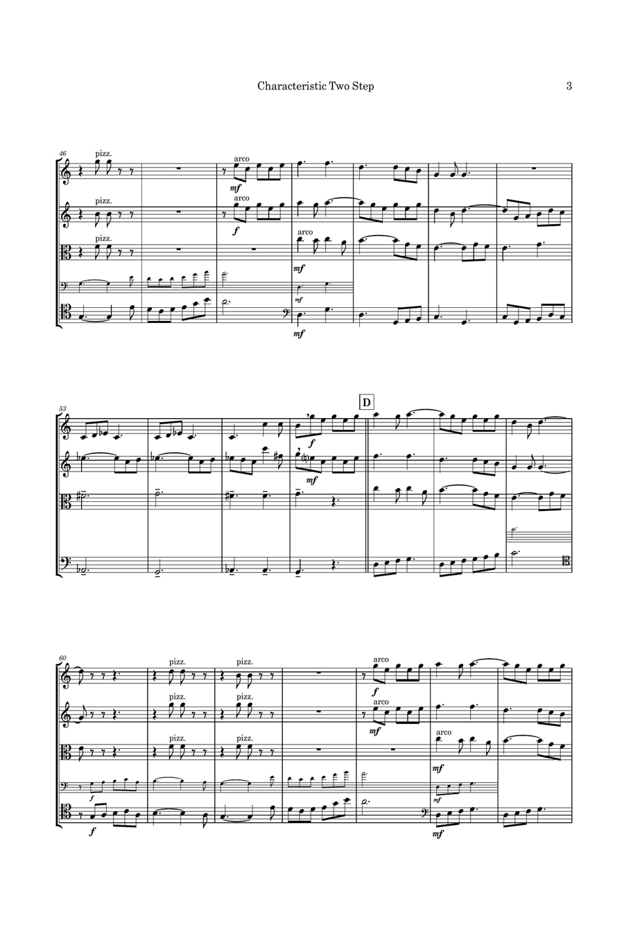 Characteristic Two Step - String quartet String Quartet scores gallery preview page 6