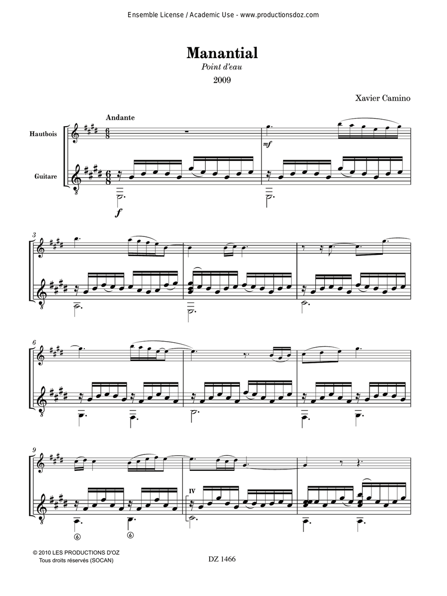 Manantial Oboe - Digital Sheet Music page 2