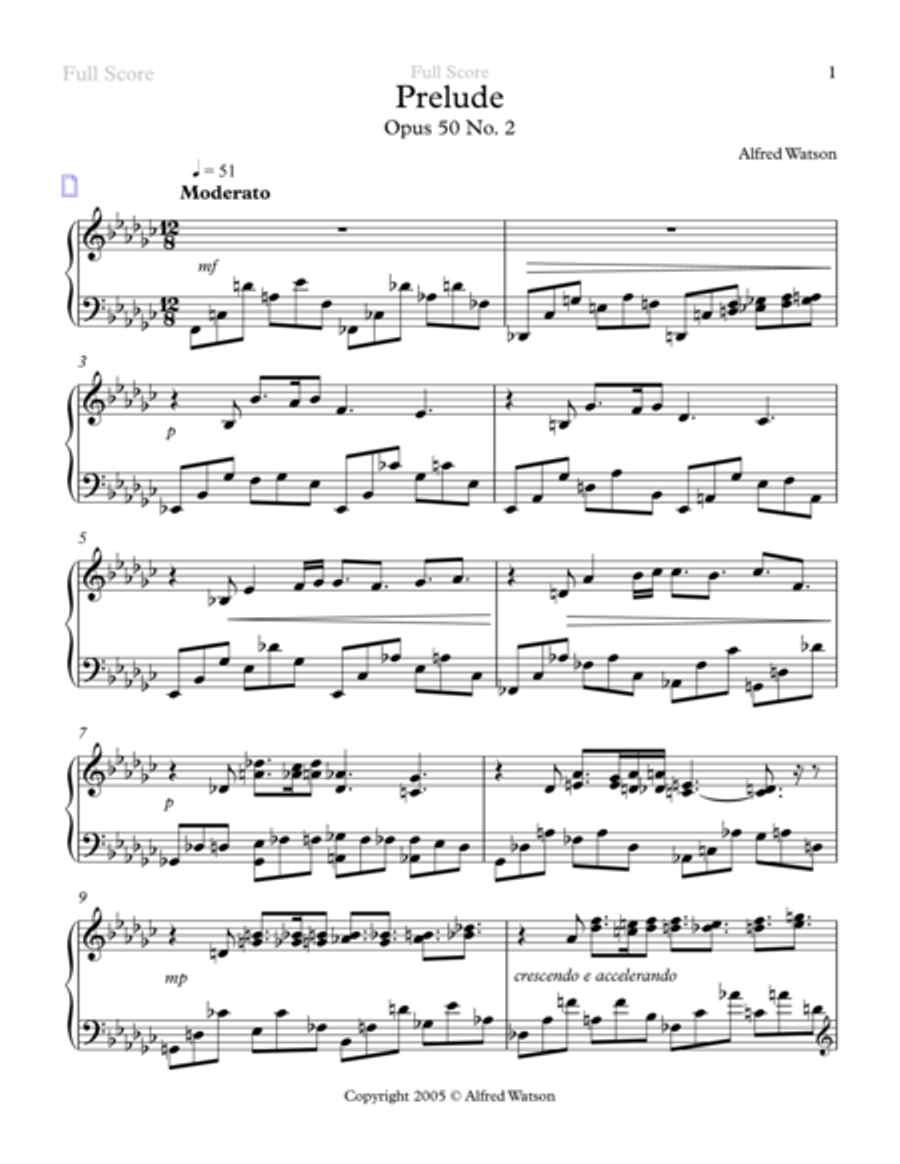Prelude Opus 50 No. 2 Prelude Opus 50 No. 2 Piano Solo scores gallery preview page 3