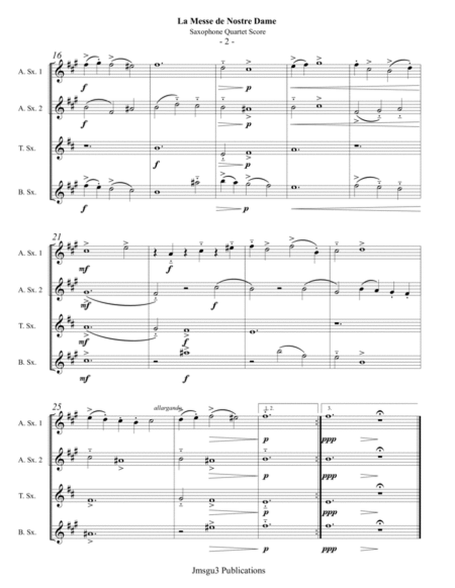 Machaut: La Messe de Nostre Dame for Saxophone Quartet - Score Only image number null
