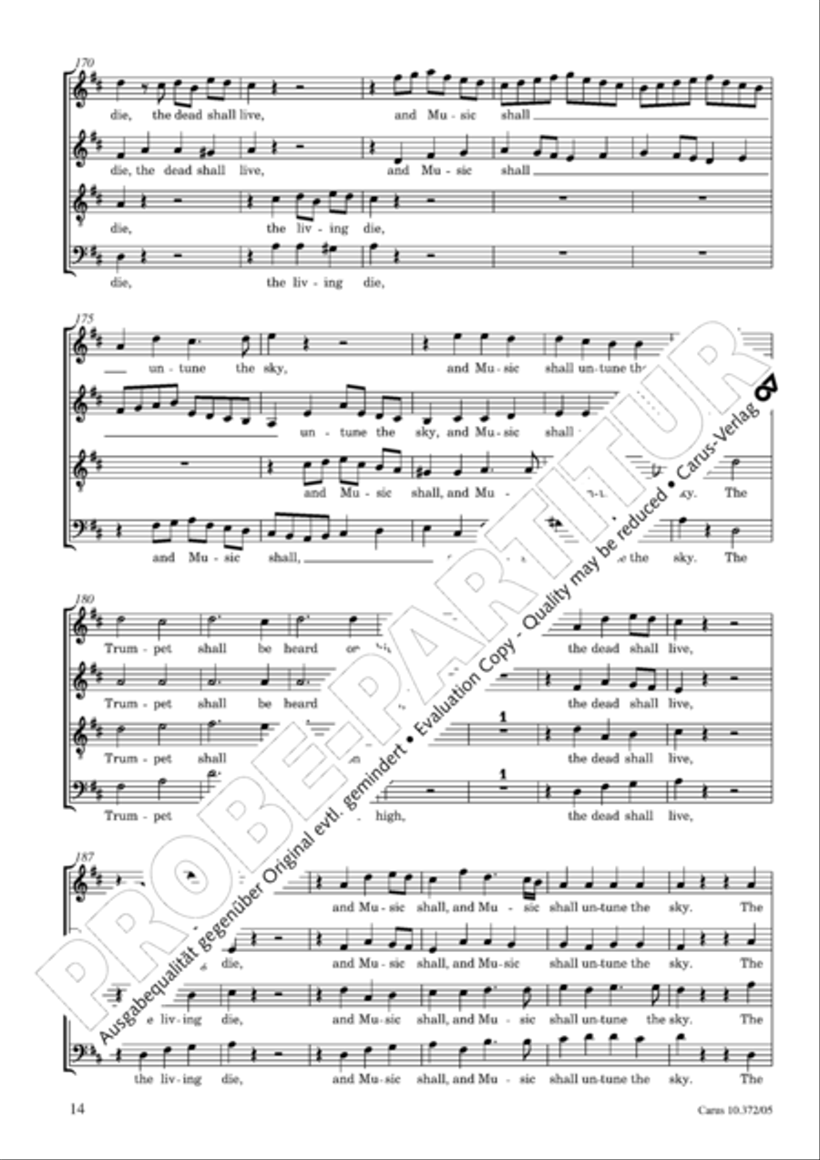 Ode for St. Cecilias Day 4-Part scores gallery preview page 15