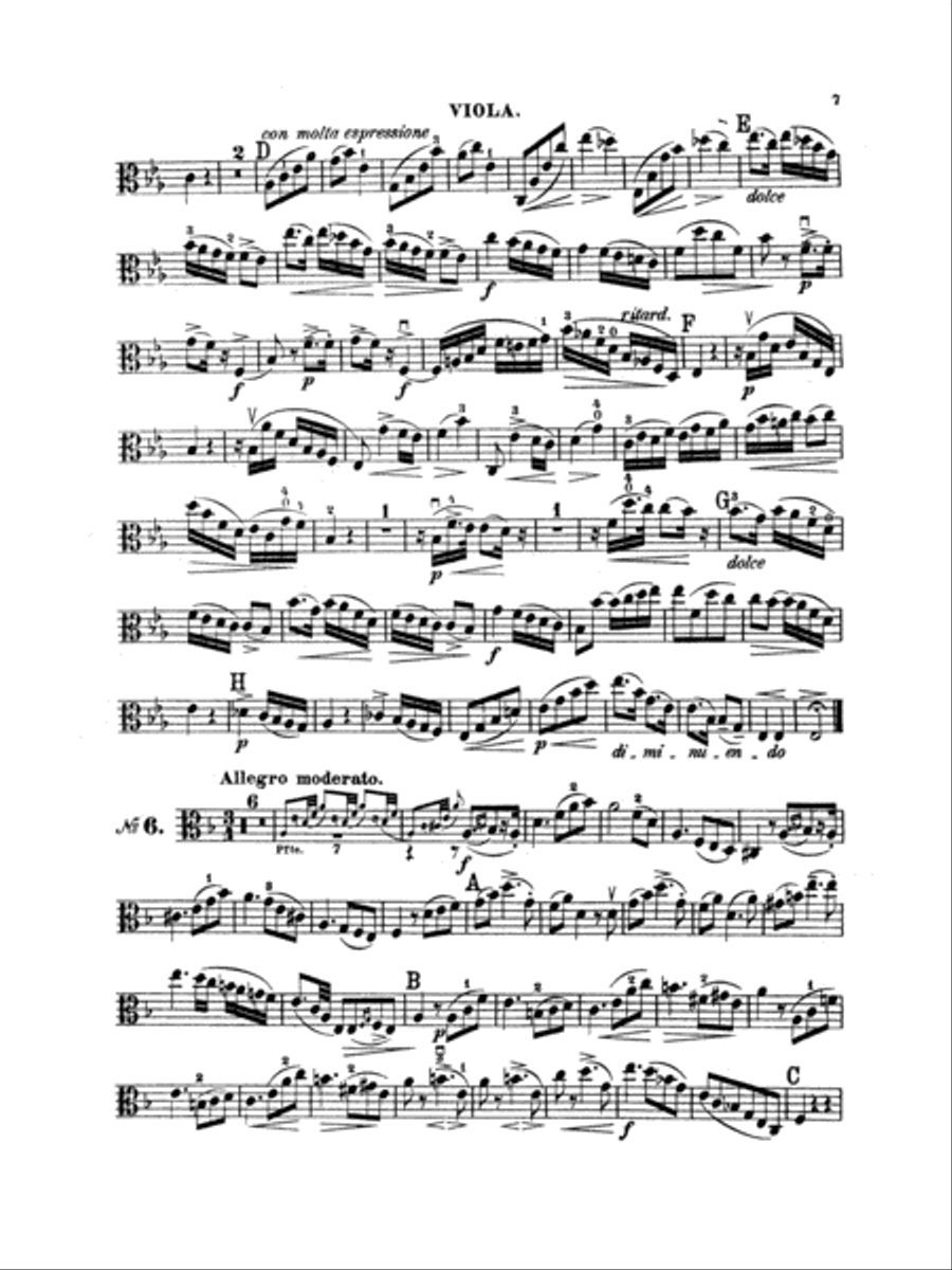 Kalliwoda: Six Nocturnes, Op. 186 Viola scores gallery preview page 1