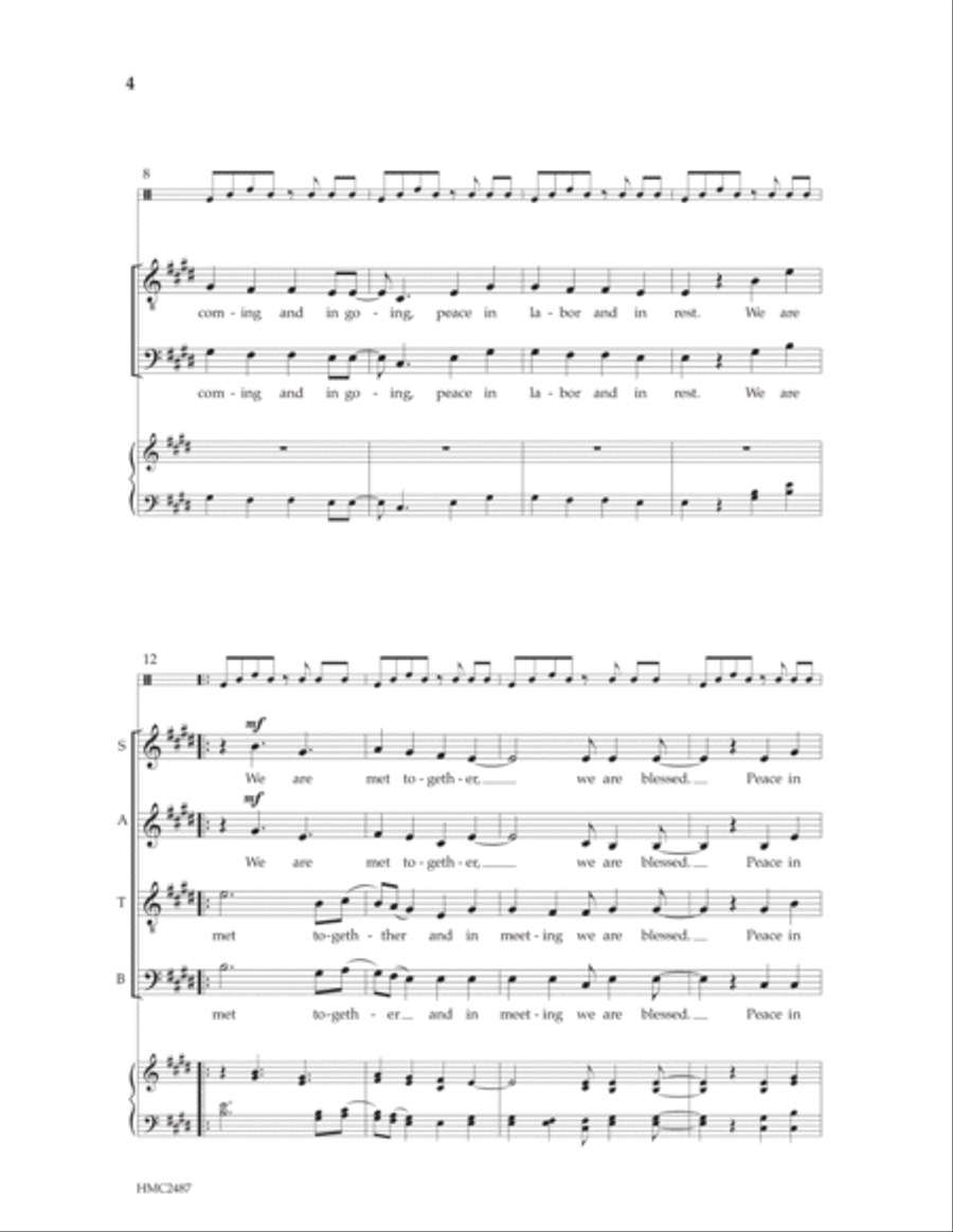 In Meeting We Are Blessed 4-Part scores gallery preview page 2