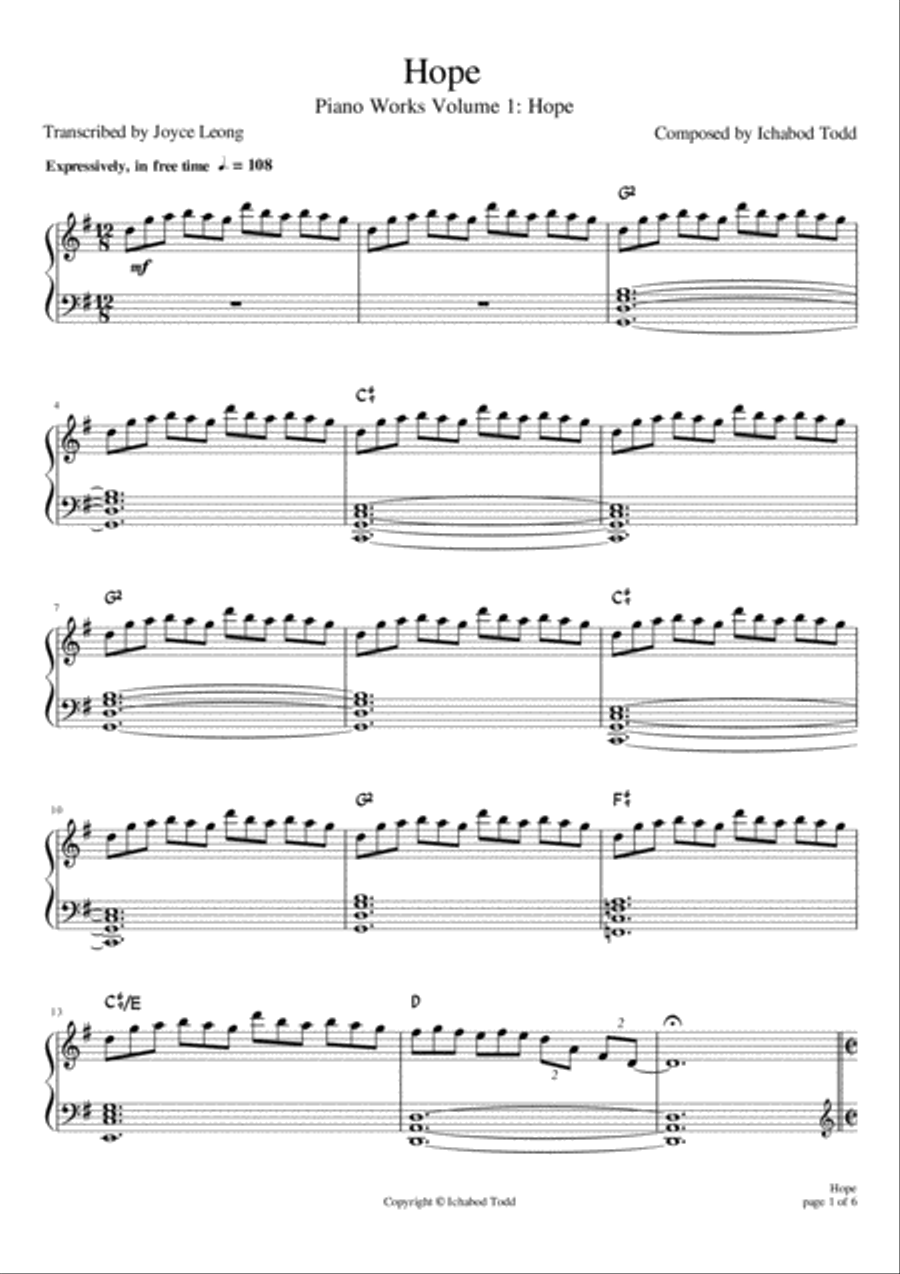 Hope Piano Solo - Digital Sheet Music