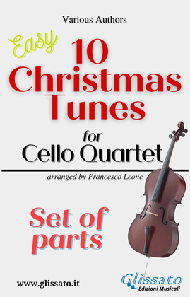 Book cover for 10 easy Christmas Tunes for Cello Quartet (set of parts)