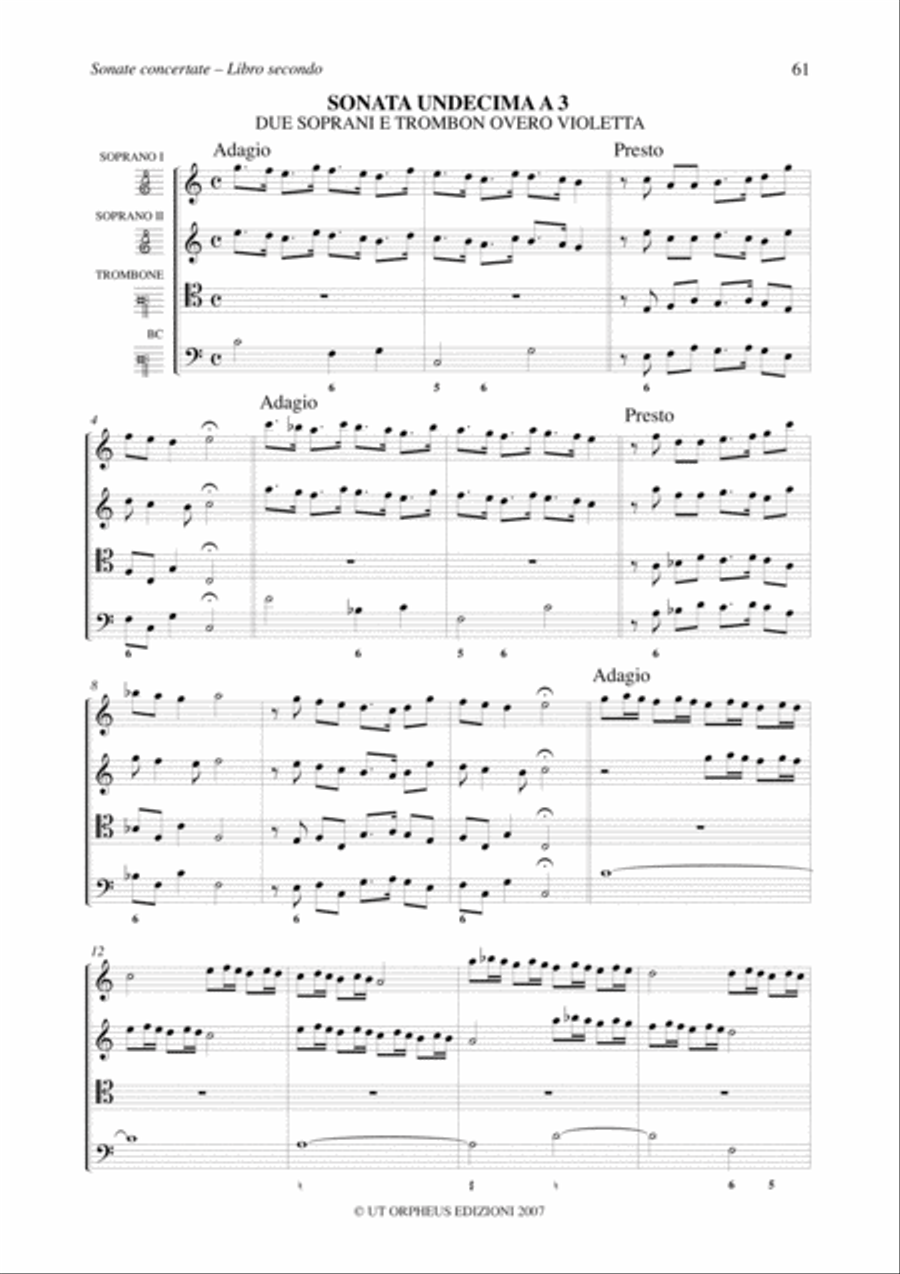 Instrumental Works - Vol. 2: Sonate concertate in stil moderno for one, two, three, four-parts and Continuo (Venezia, 1629) 4-Part scores gallery preview page 13