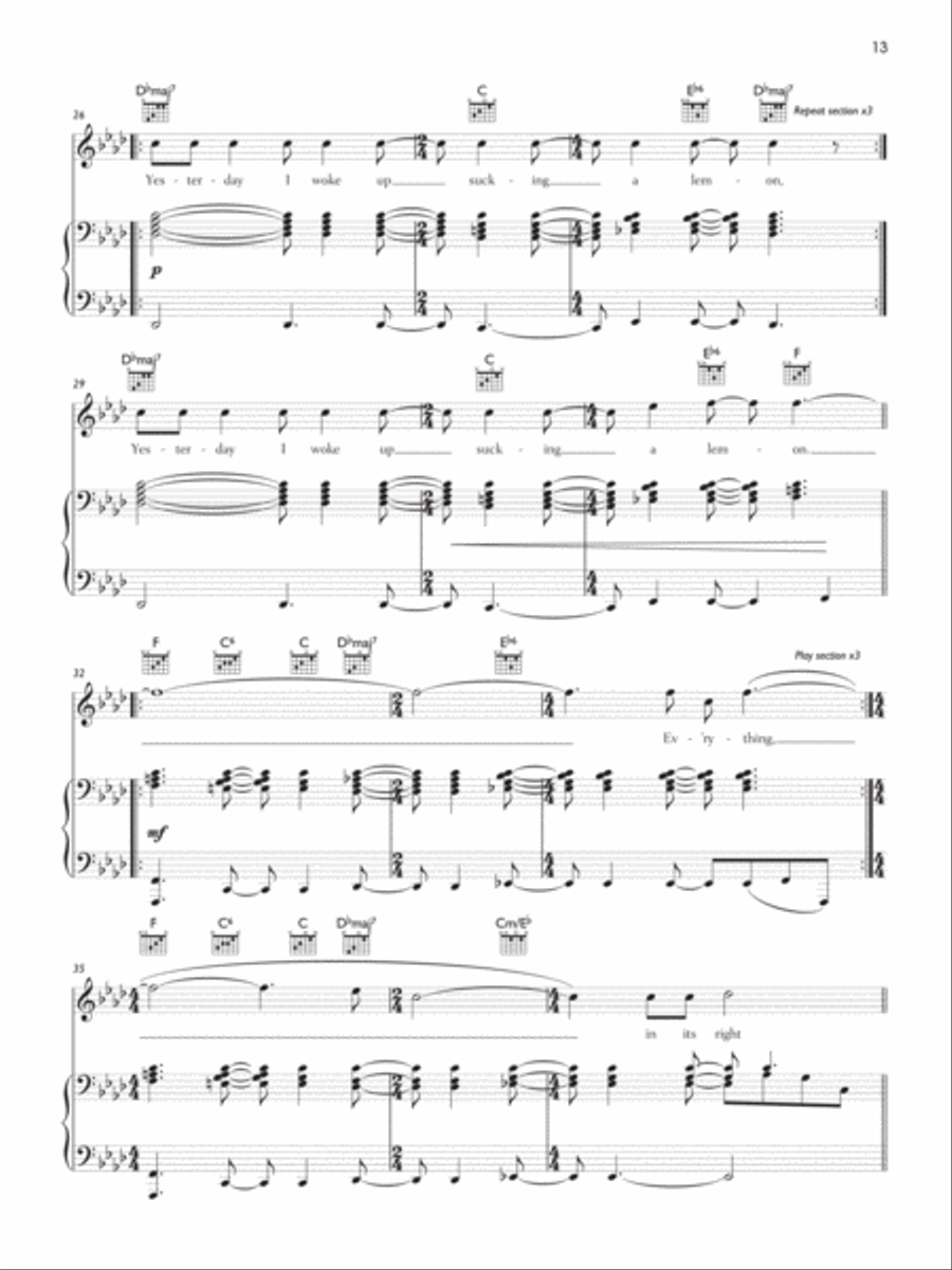 Everything In Its Right Place Piano, Vocal, Guitar scores gallery preview page 3