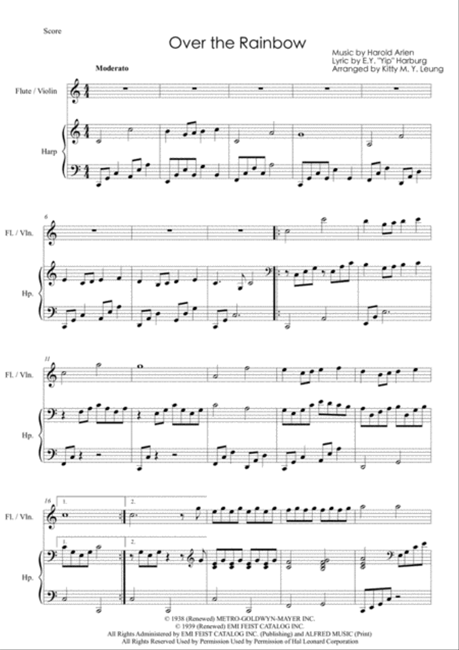 Over The Rainbow (from The Wizard Of Oz) String Duet scores gallery preview page 2