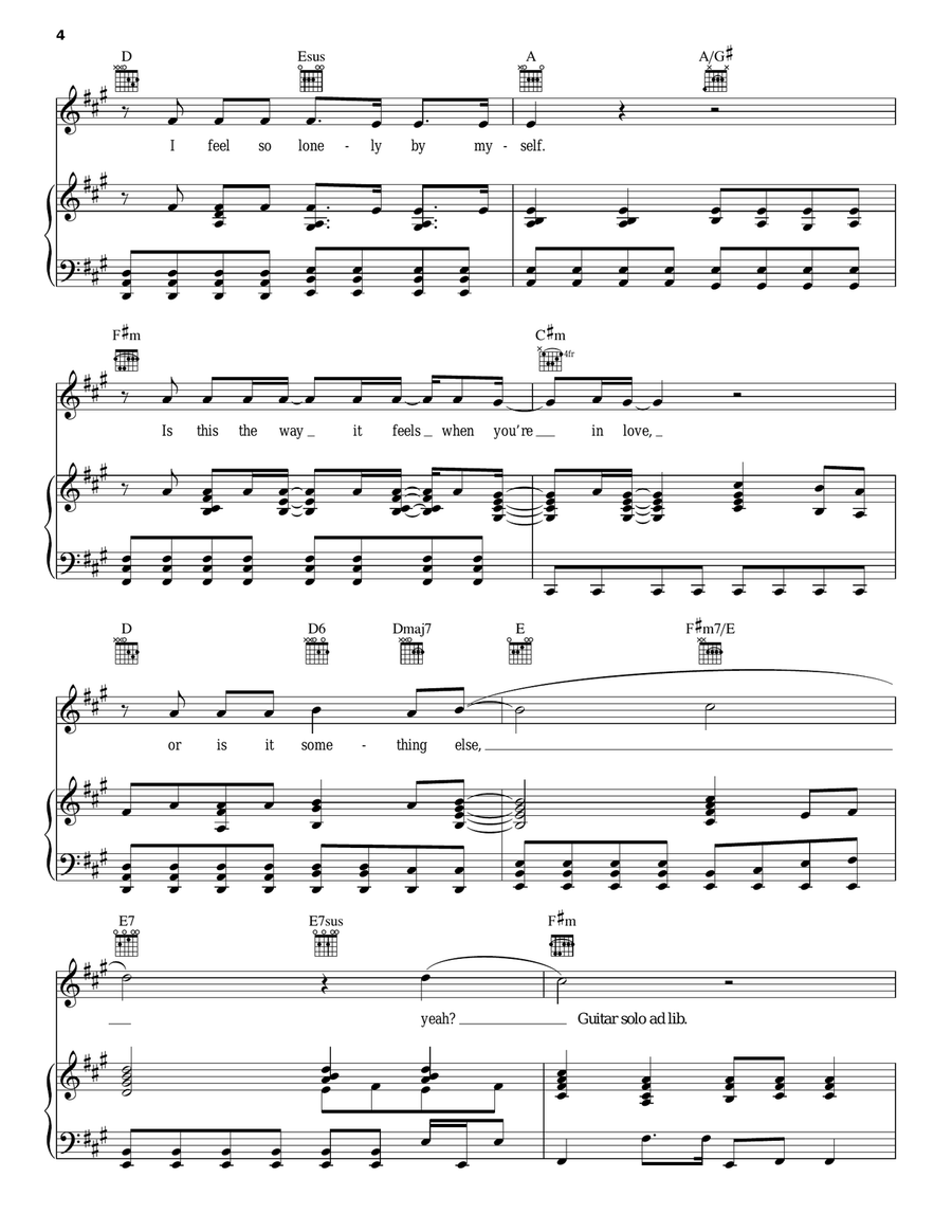 Obsessed Piano, Vocal, Guitar scores gallery preview page 4