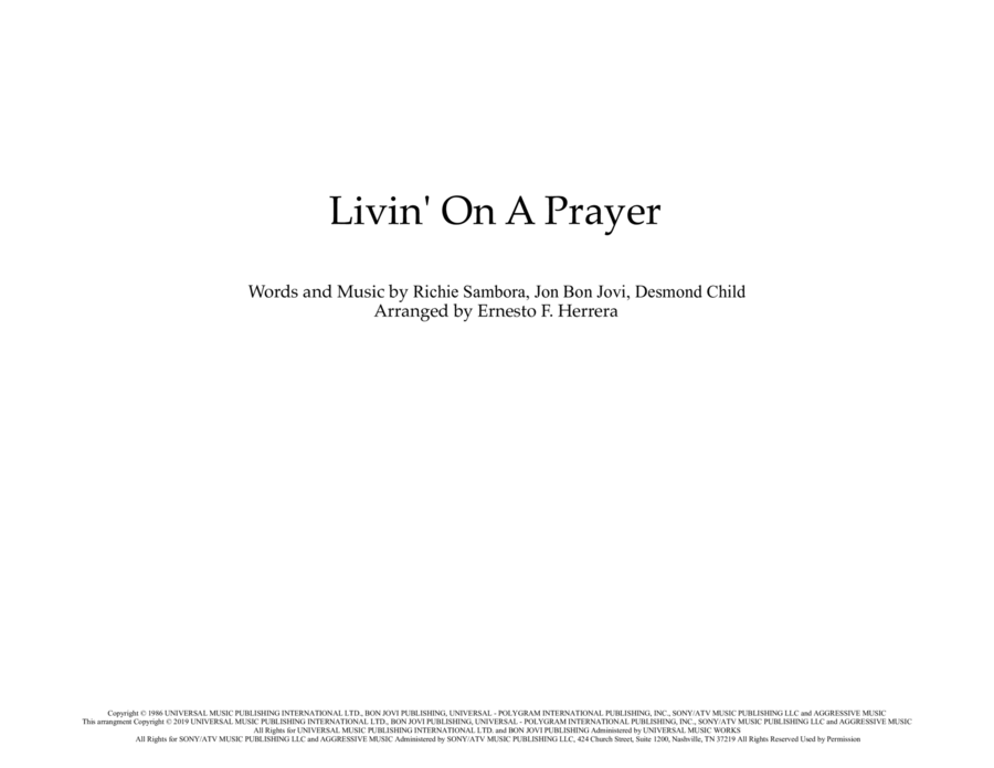 Livin' On A Prayer - Score Only image number null