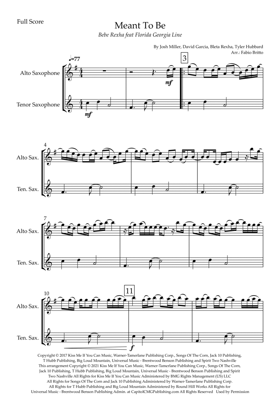 Meant To Be Woodwind Duet scores gallery preview page 1
