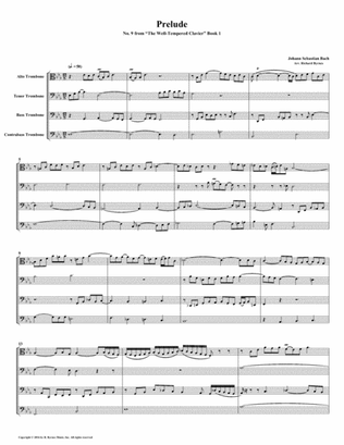 Prelude 09 from Well-Tempered Clavier, Book 1 (Trombone Quartet)
