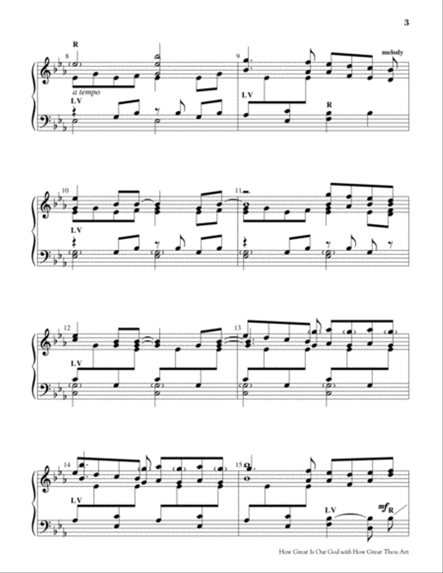 How Great Is Our God with How Great Thou Art 3-Octaves scores gallery preview page 3