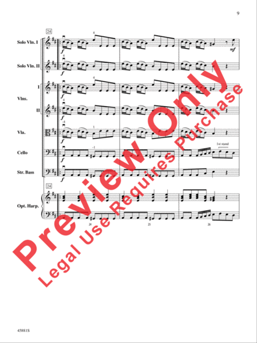 Concerto for Two Violins in D Major String Orchestra scores gallery preview page 9