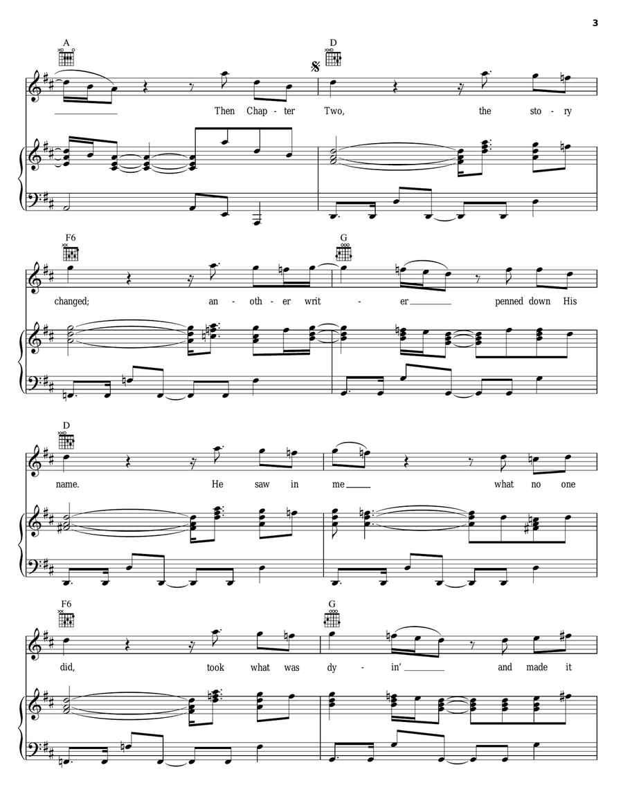 Chapter 2 Piano, Vocal, Guitar scores gallery preview page 3