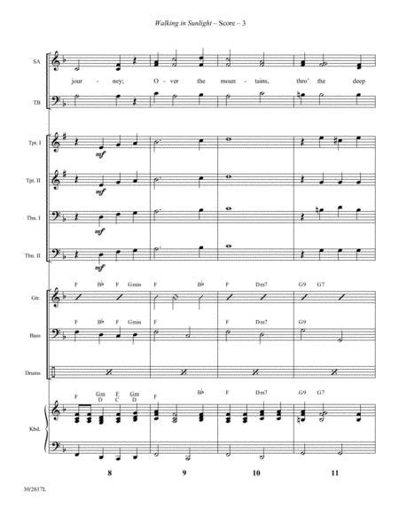 Walking In Sunlight - Brass and Rhythm Score and Parts