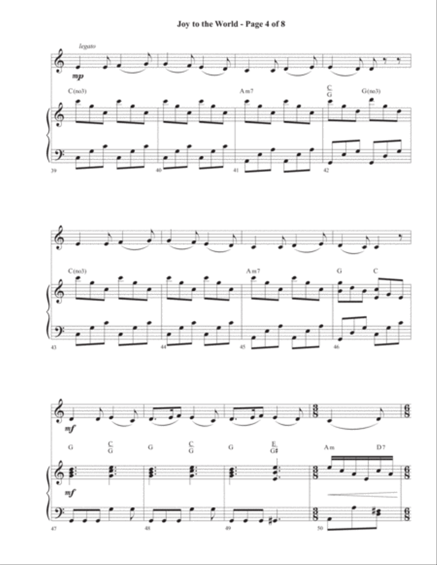 Joy to the World, with Joyful, Joyful, We Adore Thee Trumpet Solo scores gallery preview page 5