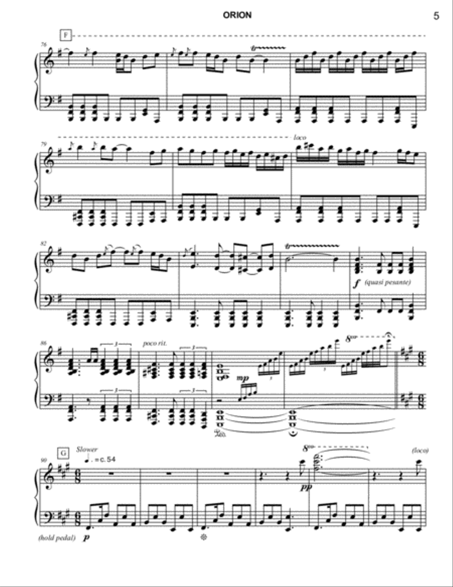 Orion Piano Solo scores gallery preview page 5