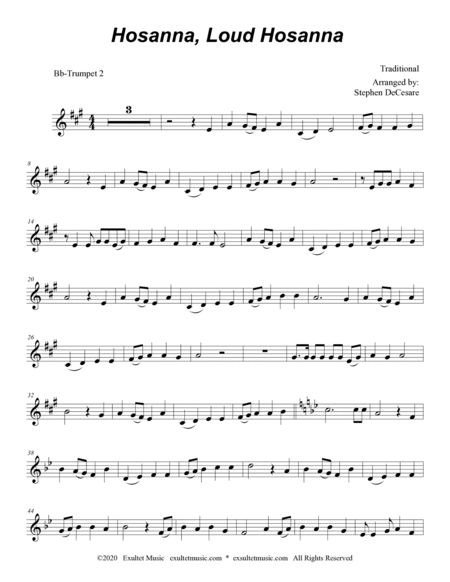 Hosanna, Loud Hosanna (Duet for Bb-Trumpet - Organ accompaniment) image number null