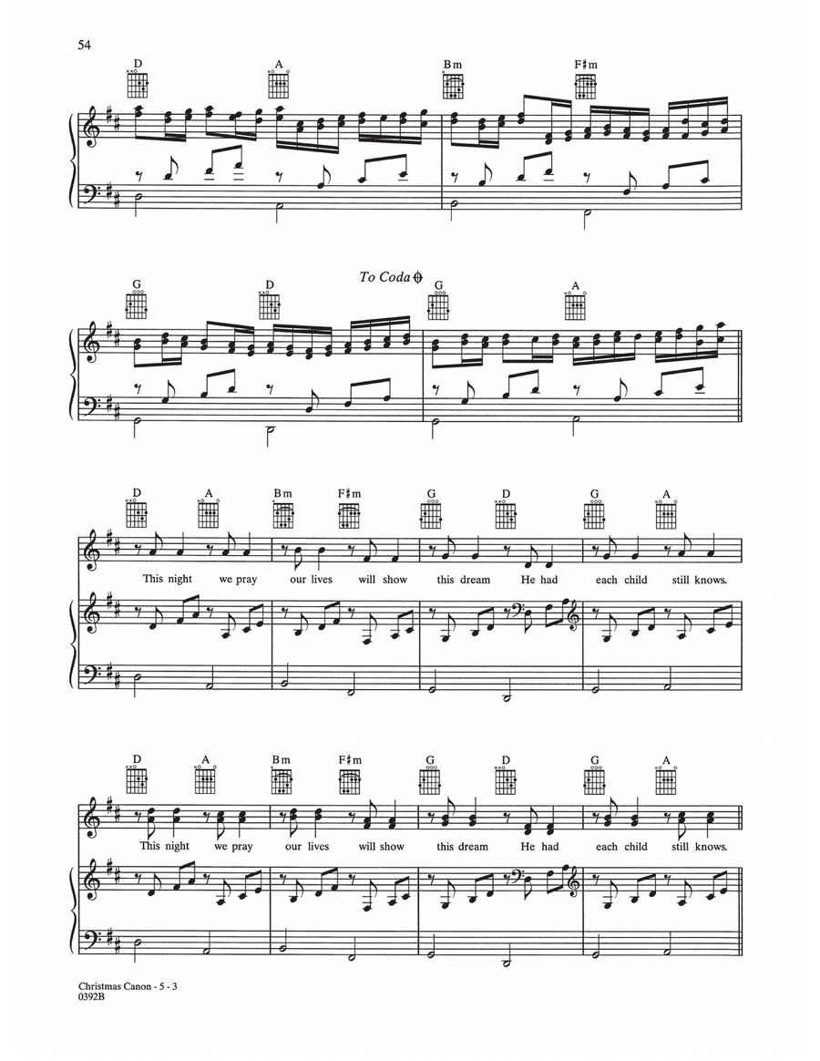 Christmas Canon Piano, Vocal, Guitar scores gallery preview page 3