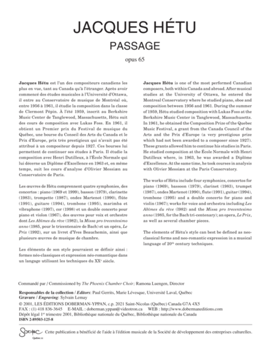 Passage op. 65 Choir scores gallery preview page 1