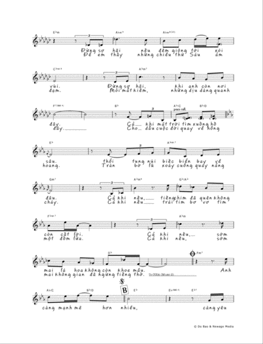 Bức Thư Tình Thứ Năm (guitar reduction, vocals & chords) TTBB scores gallery preview page 2