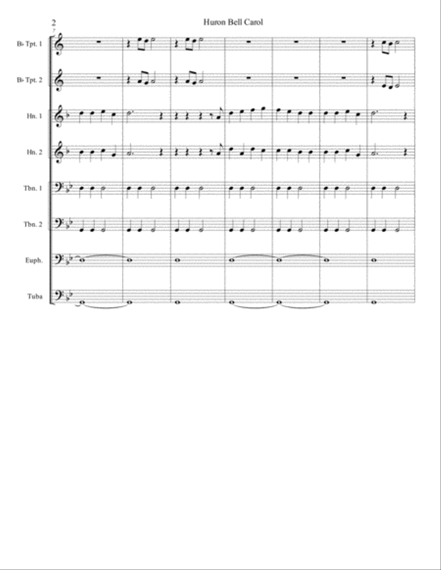 Huron Bell Carol Brass Ensemble scores gallery preview page 2