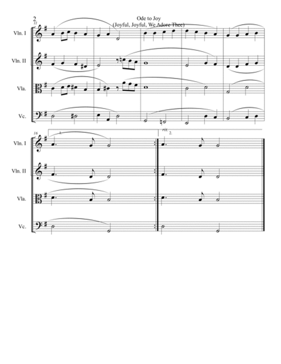 Ode to Joy (Joyful, Joyful, We Adore Thee) for String Quartet image number null