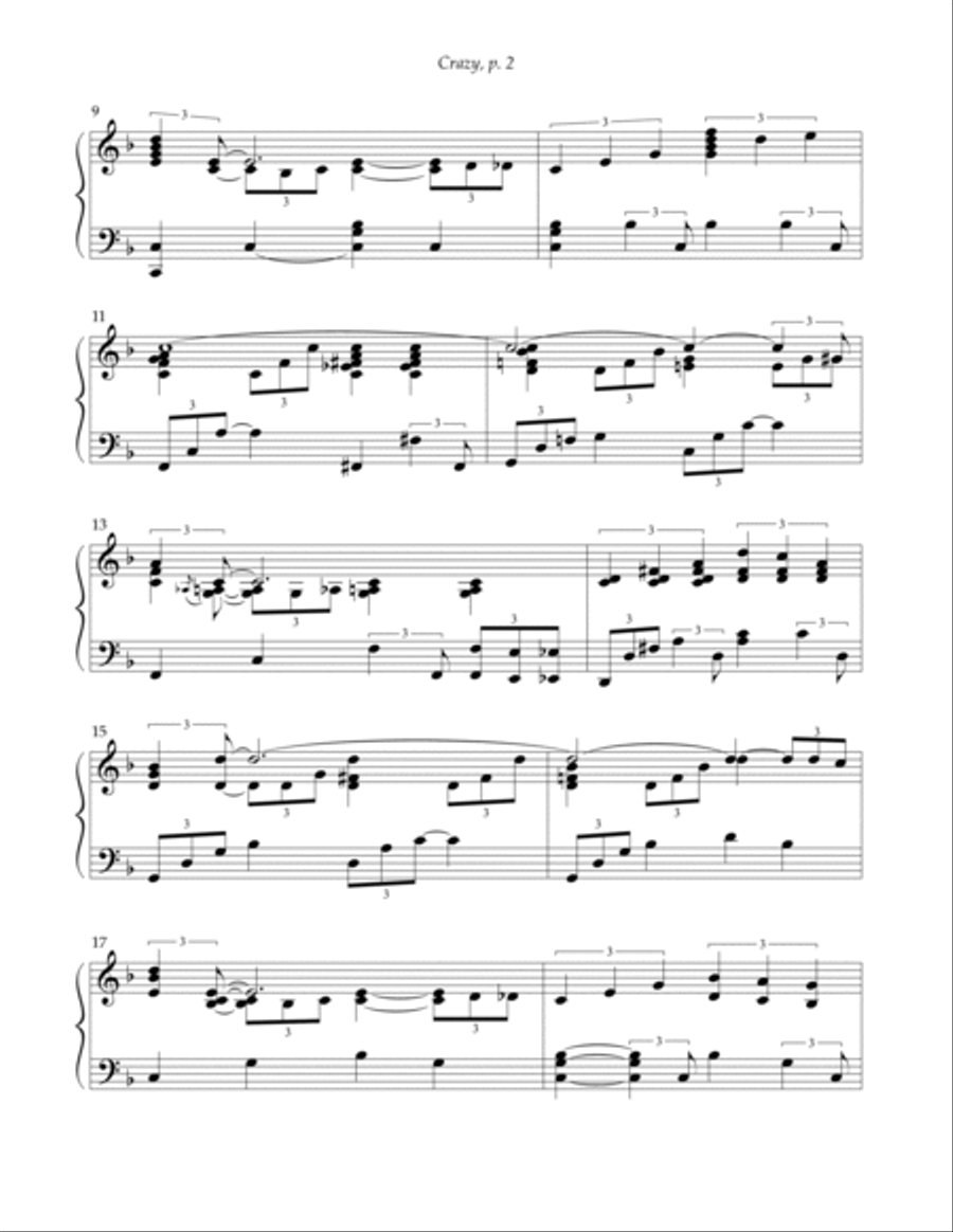 Crazy Crazy Piano Solo scores gallery preview page 2