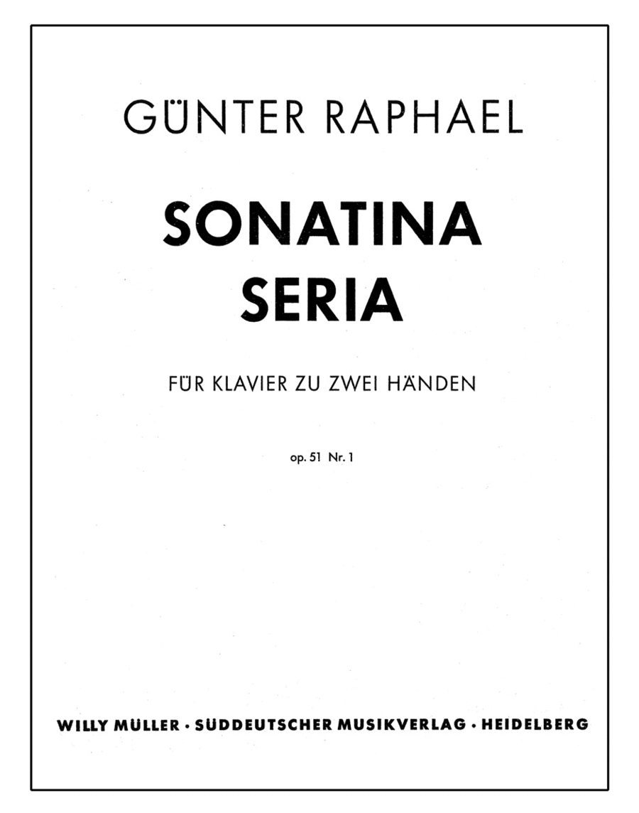 Sonatina seria (1944), op. 51,1 Piano Solo scores gallery preview page 1
