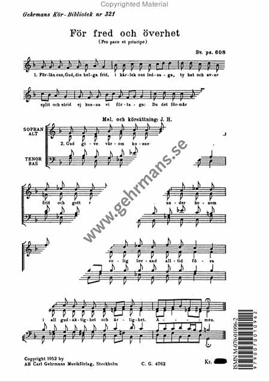 For fred och overhet 4-Part scores gallery preview page 2