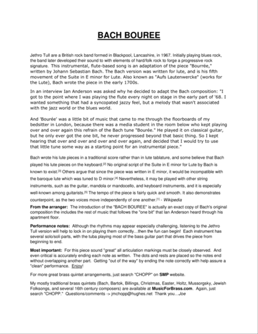 Bouree Brass Ensemble scores gallery preview page 2