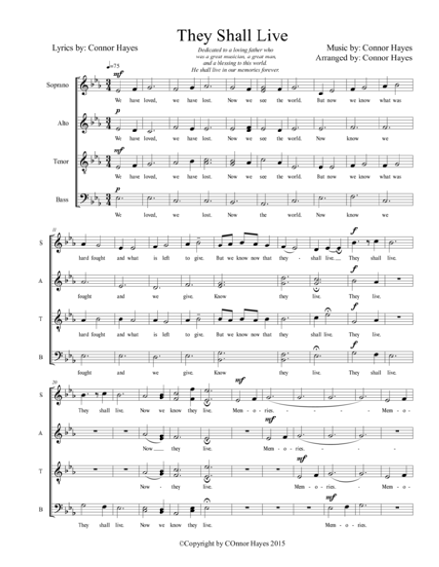 They Shall Live 4-Part scores gallery preview page 1
